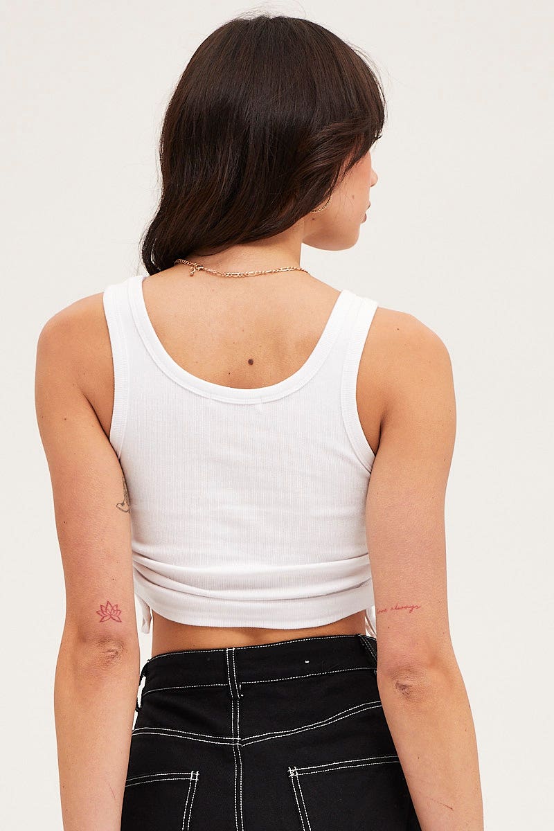 Women’s White Drawstring Top | Ally Fashion