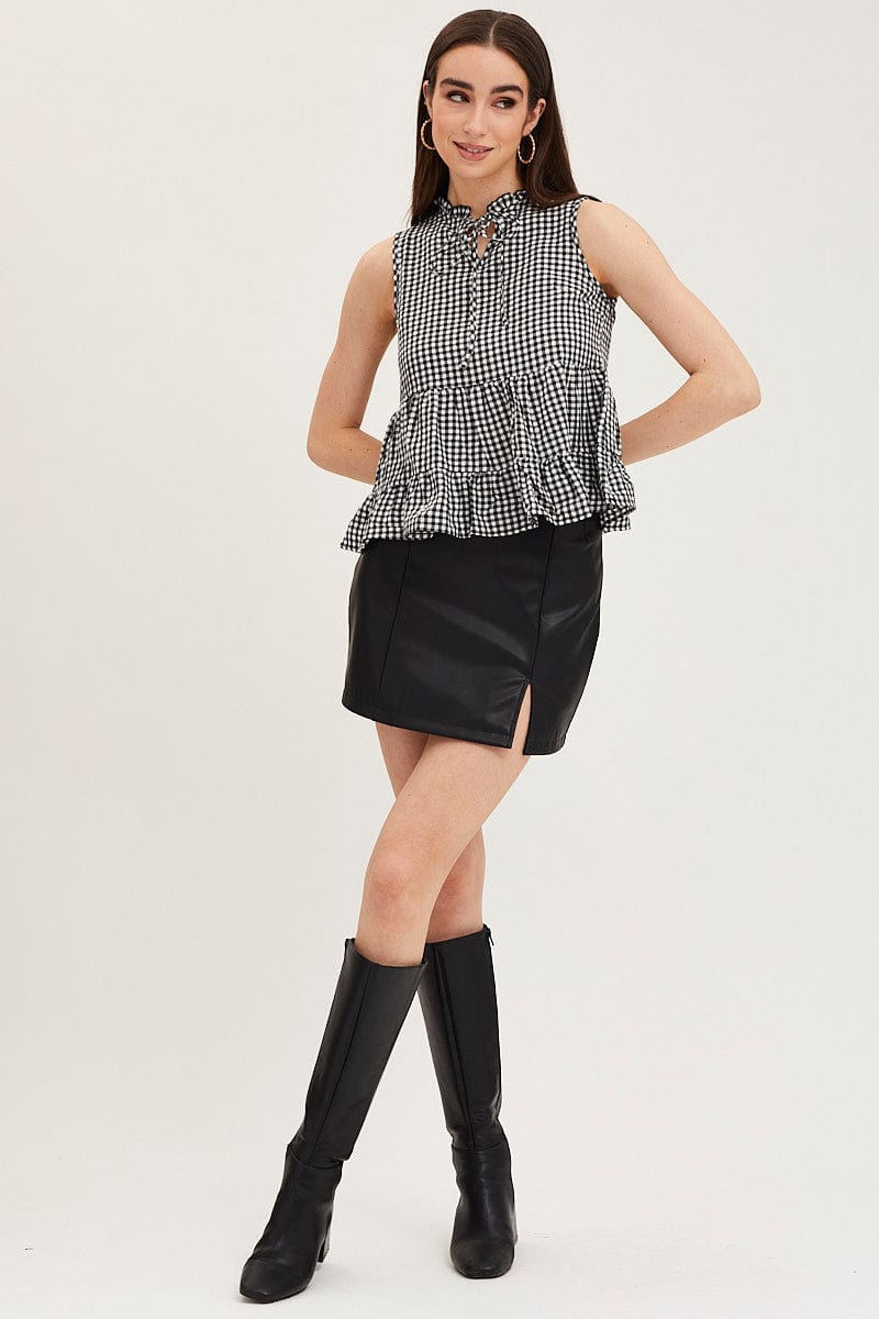 TOP Check Gingham Wrap Top for Women by Ally