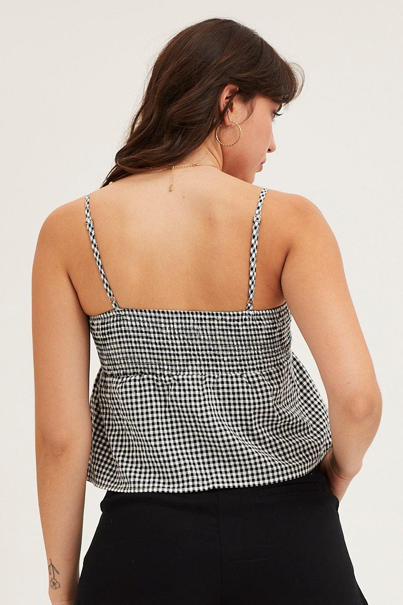 TOP Check Panel Detail Cami for Women by Ally