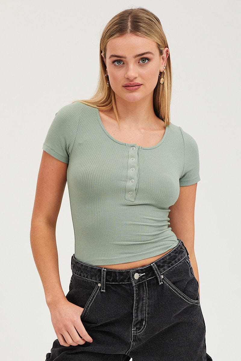 TOP Green Smock Top for Women by Ally