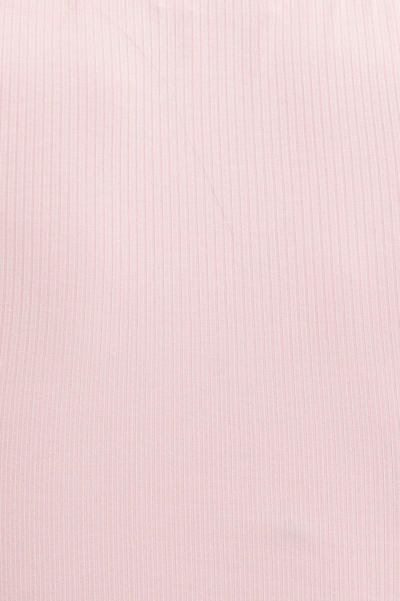 TOP Pink Bust Detail Top Short Sleeve Ruche for Women by Ally