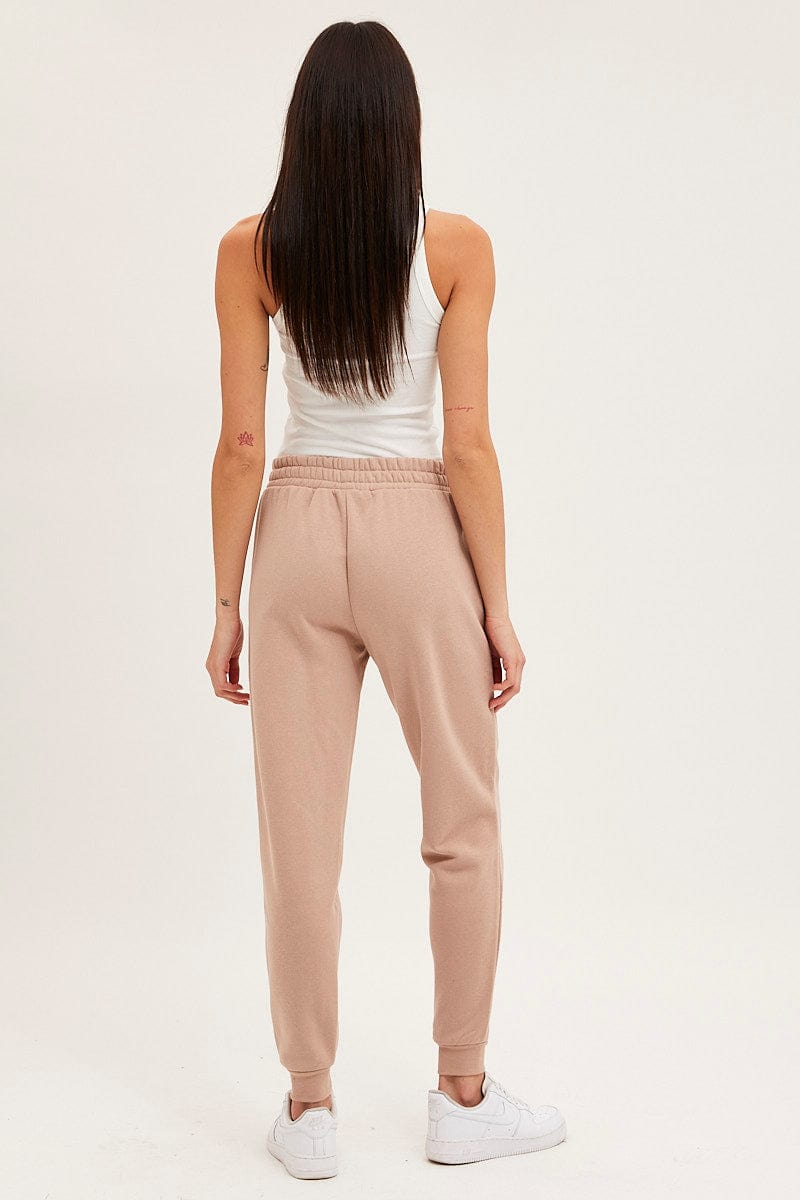 TRACK LONG Brown Track Pants High Rise for Women by Ally