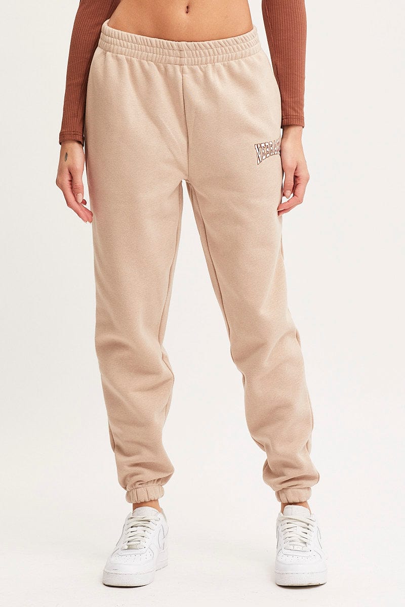 TRACK LONG Camel Track Pants High Rise for Women by Ally