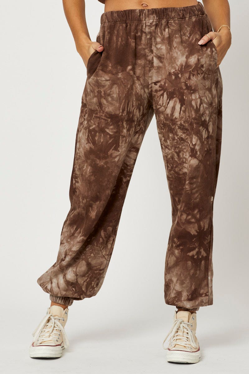 Women's Multi Tie Dye Slouch Track Pants | Ally Fashion