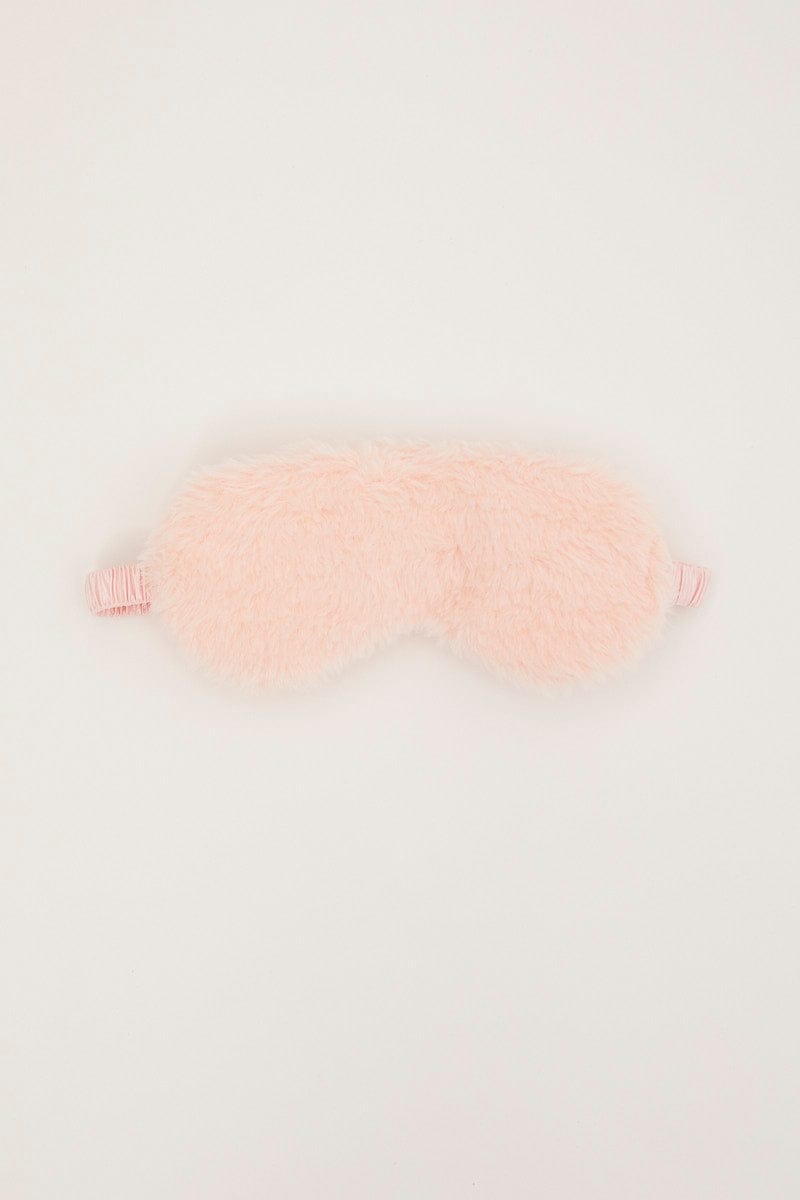 TRAVEL Pink Faux Fur Travel Eye Cover for Women by Ally