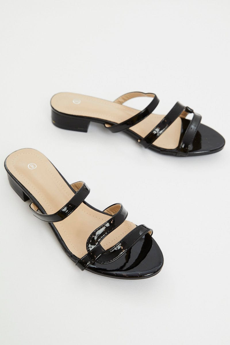TRIAL ACCS Black Strappy Heels for Women by Ally