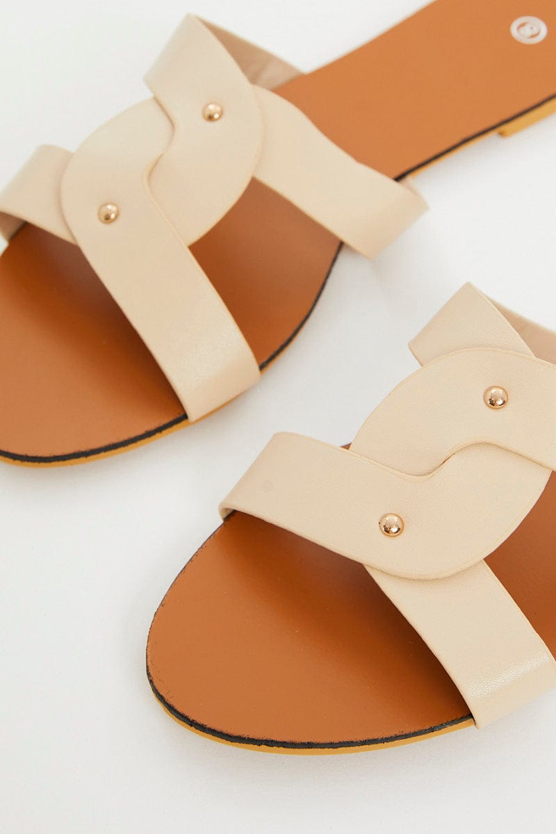 TRIAL ACCS Camel Cut Out Flat Slides for Women by Ally