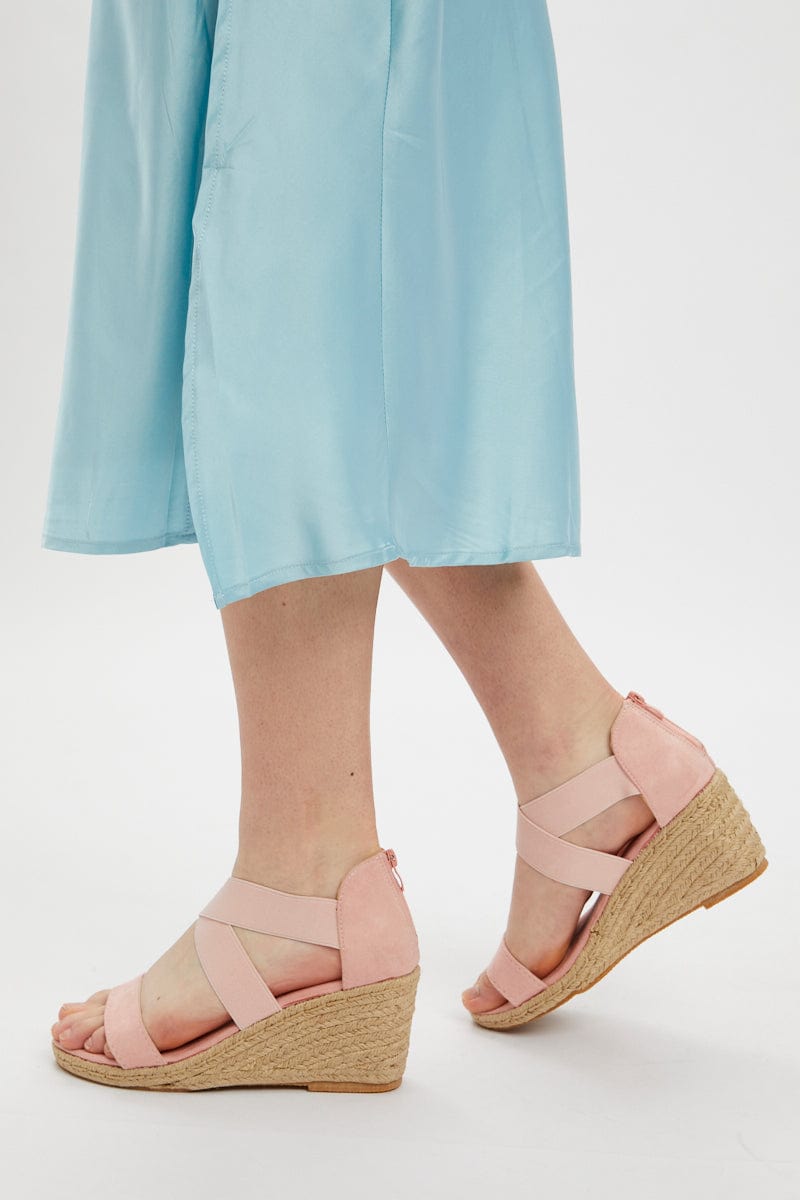 TRIAL ACCS Camel Strap Detail Wedges for Women by Ally
