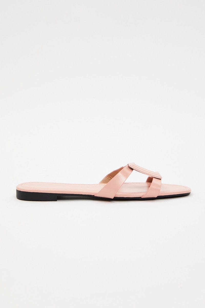 TRIAL ACCS Pink Cut Out Detail Flat Slide for Women by Ally