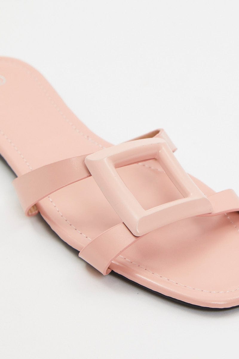 TRIAL ACCS Pink Cut Out Detail Flat Slide for Women by Ally