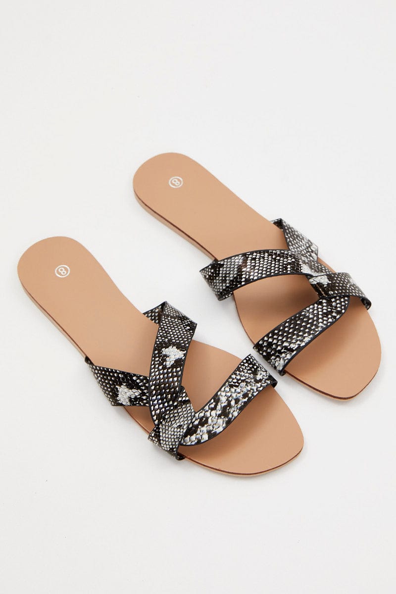 TRIAL ACCS Print Flat Slides for Women by Ally