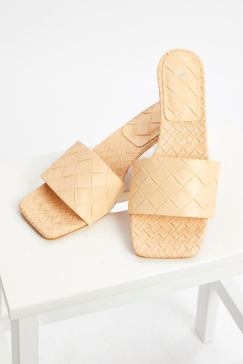 TRIAL ACCS Yellow Woven Mules for Women by Ally