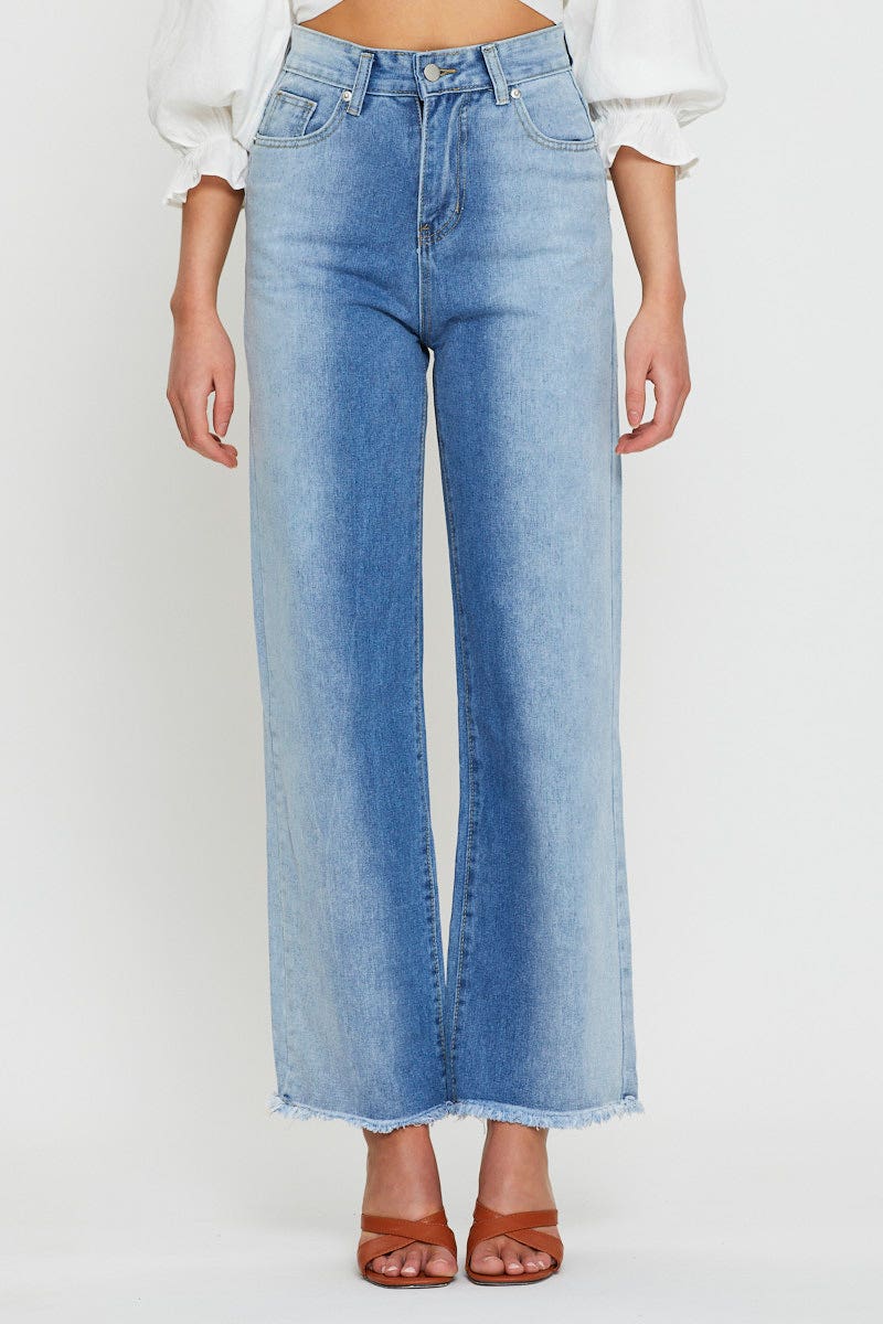 Ladies Jeans Double Color Jeans Women's Blue Two Tone