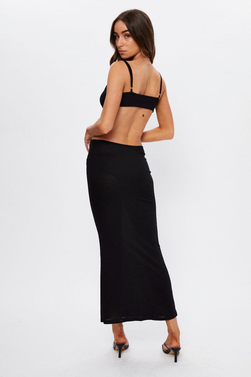 Women’s Black Cut-Out Bodycon Maxi Dress | Ally Fashion