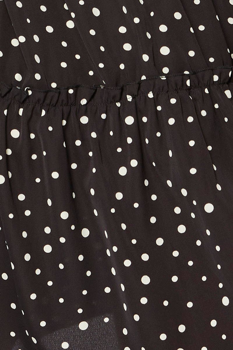 TRIAL FB DRESS Print Long Sleeve Ruffle Skater Dress for Women by Ally