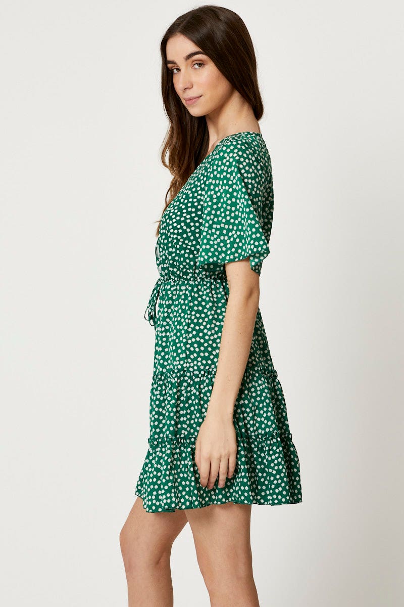 TRIAL FB DRESS Print Ruffle Skater Dress for Women by Ally