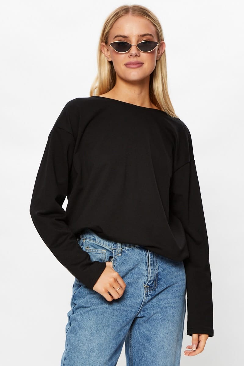 Women’s Black Lace Back Top | Ally Fashion