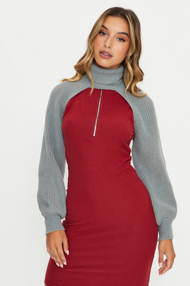 TRIAL JERSEY Grey Jumper Roll Neck for Women by Ally