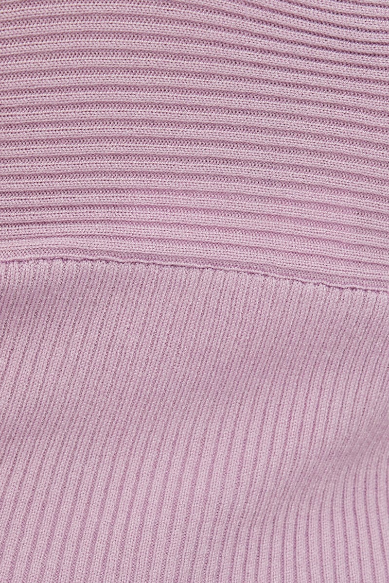 TRIAL JERSEY Purple Ruched Ribbed Knit Cami for Women by Ally