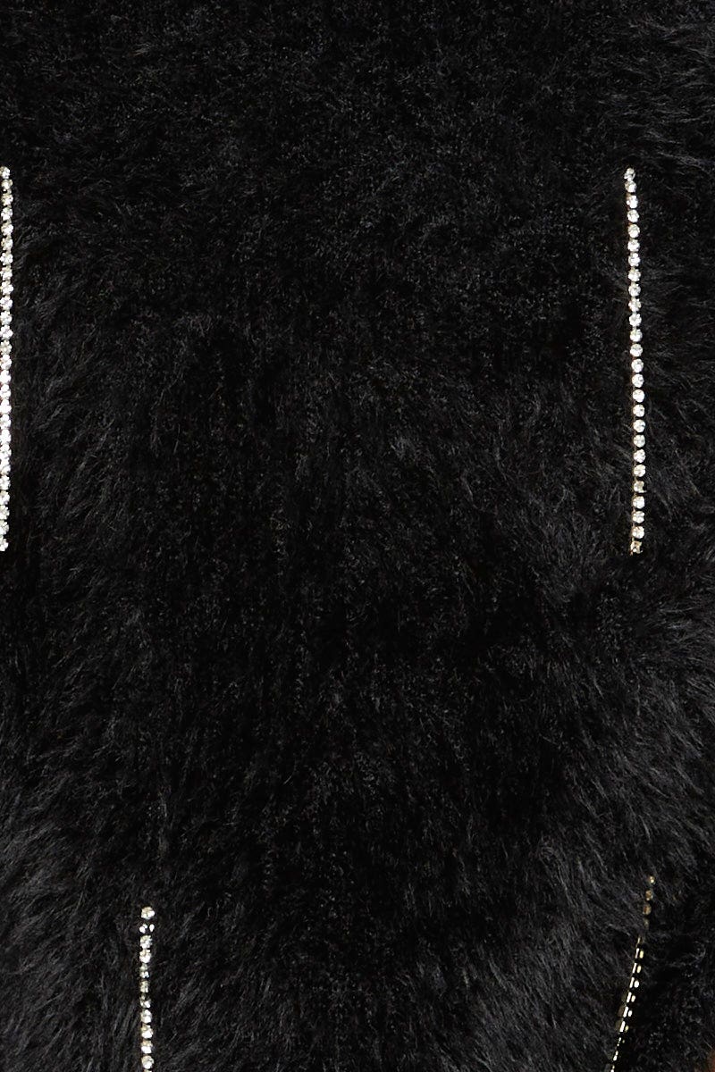 Women’s Black Oversized Fluffy Knit | Ally Fashion