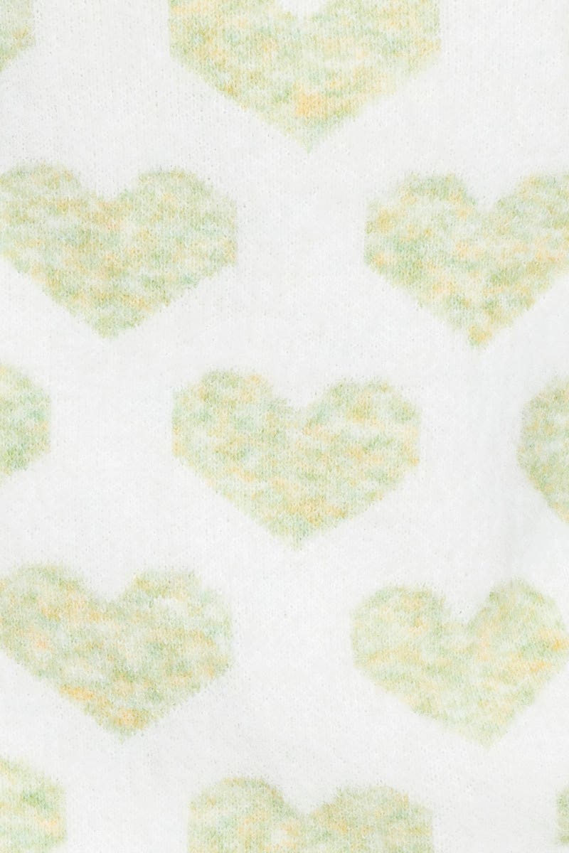 TRIAL KNITWEAR Green Love Heart Knit for Women by Ally