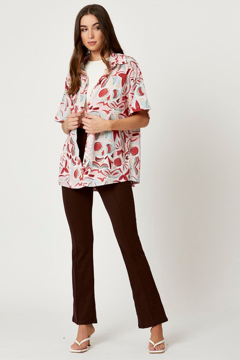 TRIAL WOVEN Print Button Down Printed Shirt for Women by Ally