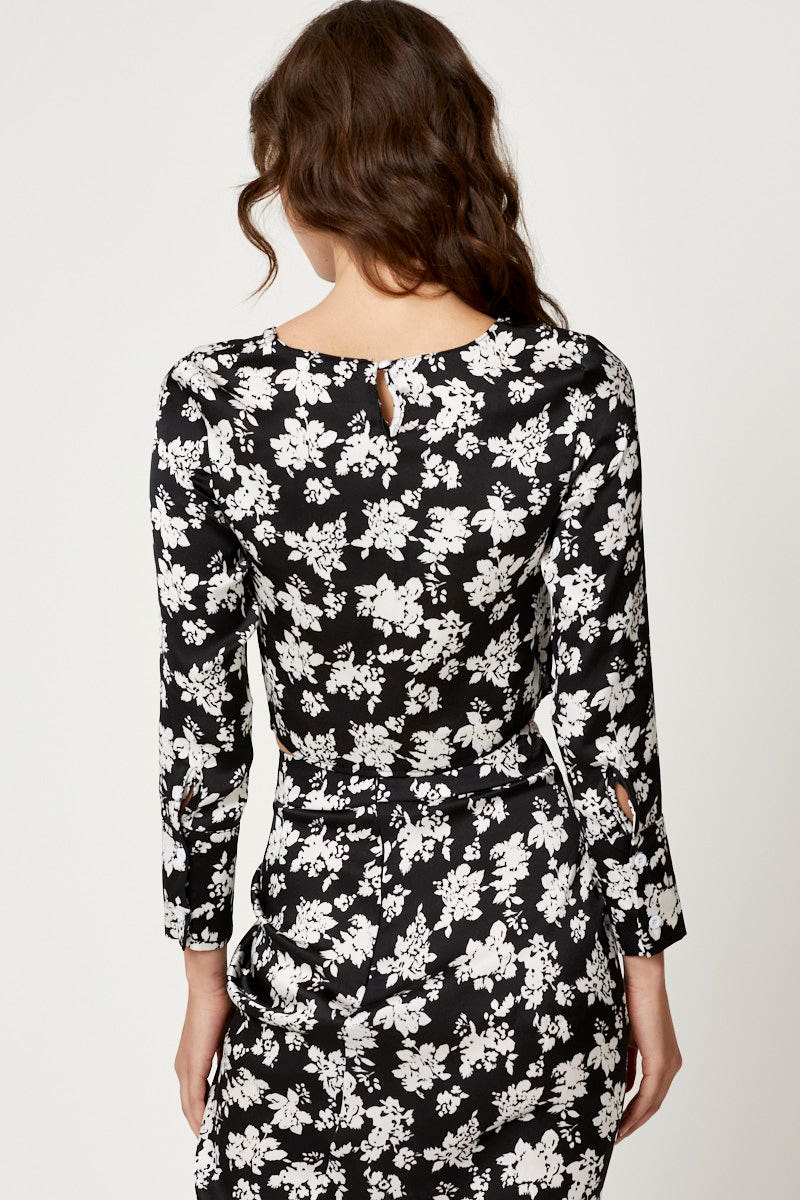 TRIAL WOVEN Print Long Sleeve Top for Women by Ally