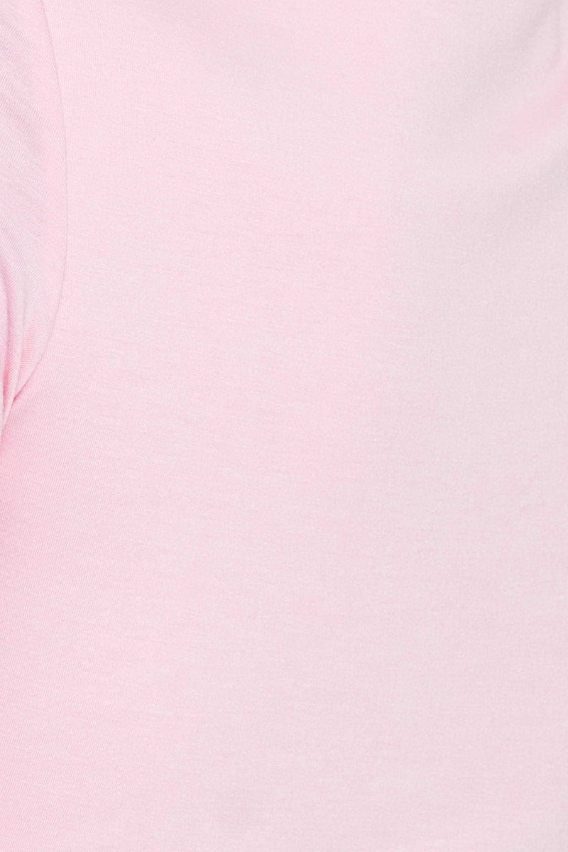 TSHIRT CROP Pink Twist Front for Women by Ally