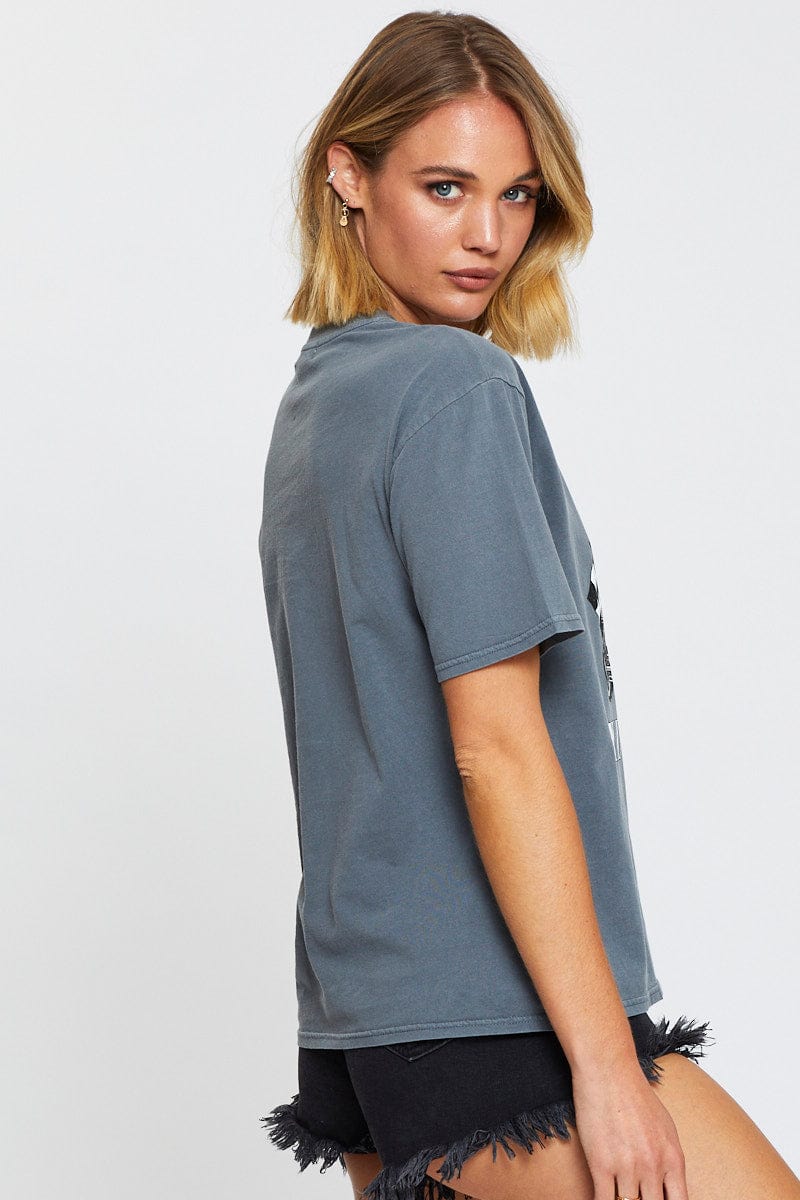 Women’s Grey Graphic T Shirt Short Sleeve | Ally Fashion