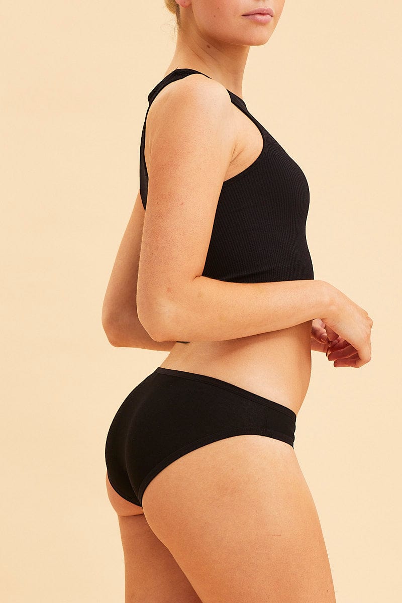 UNDERWEAR Black Bikini Brief Cotton Stretch for Women by Ally