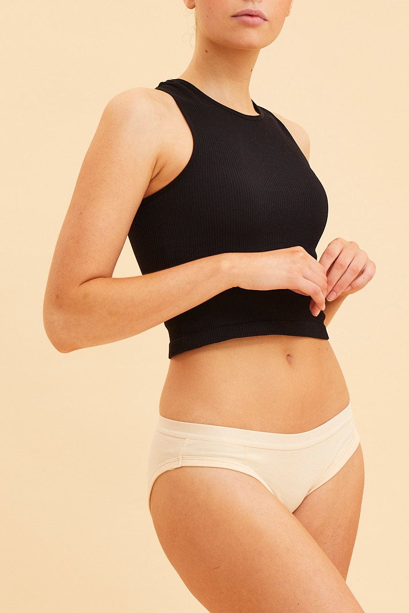 UNDERWEAR Nude High Waisted Bikini Brief Cotton Stretch for Women by Ally