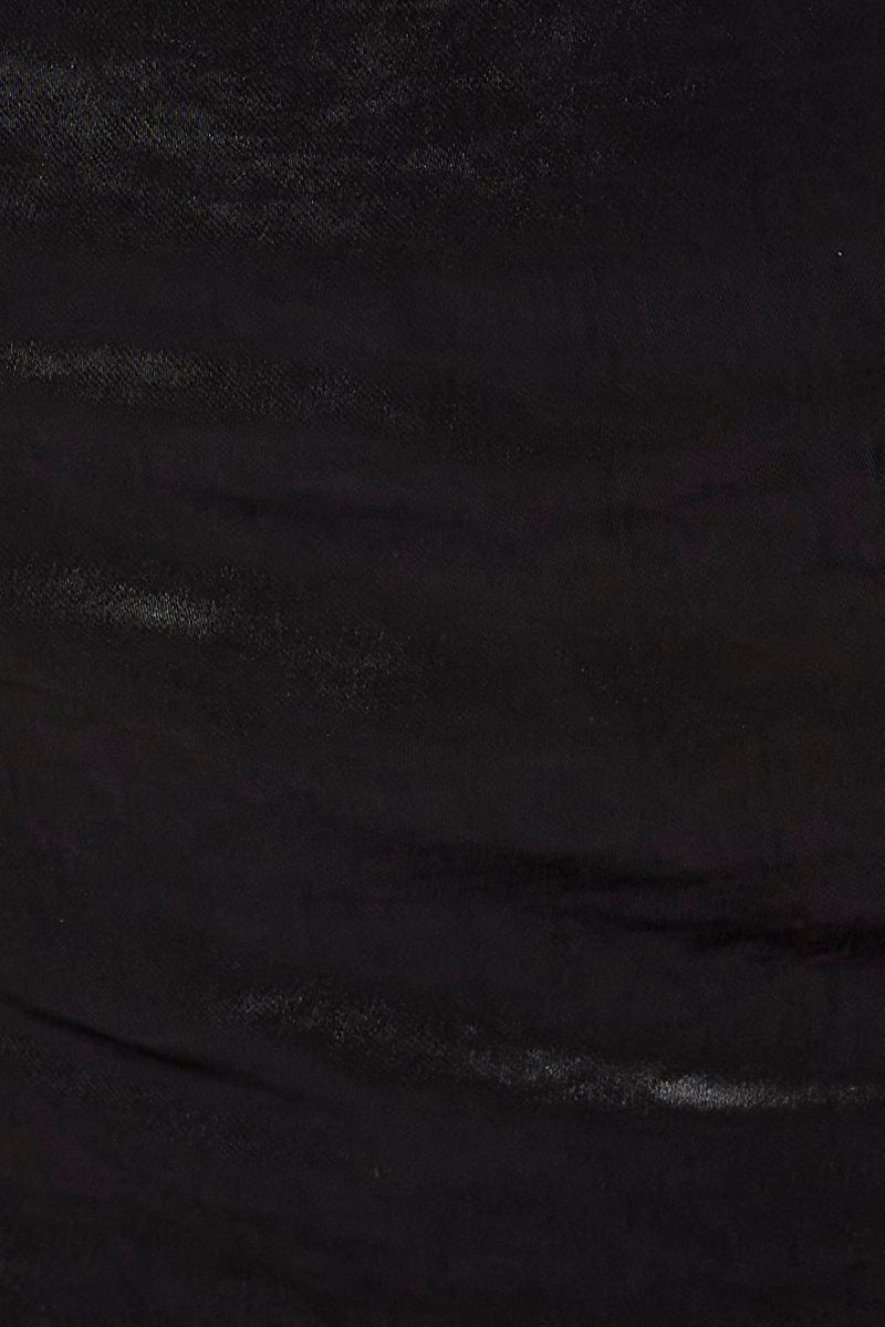 Black Cami Top Sleeveless Cowl Neck Crop Satin for Ally Fashion