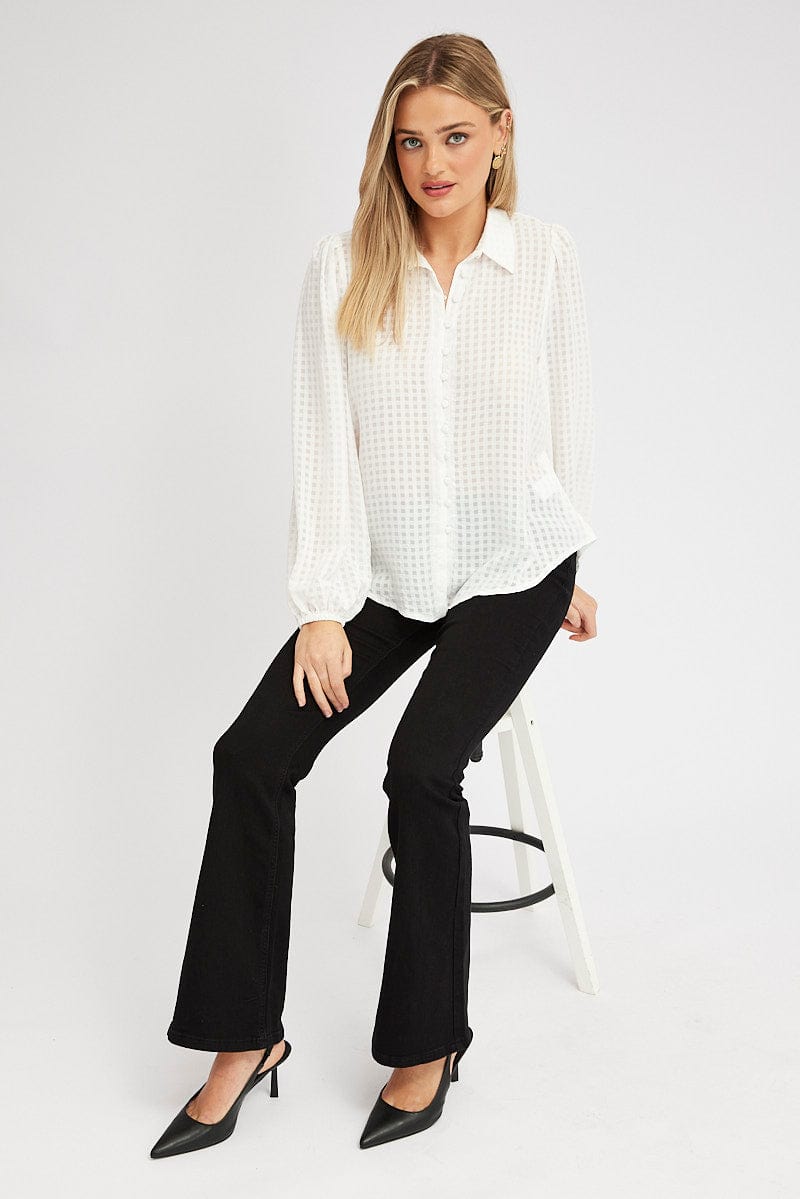 White Shirt Long Sleeve Texture for Ally Fashion