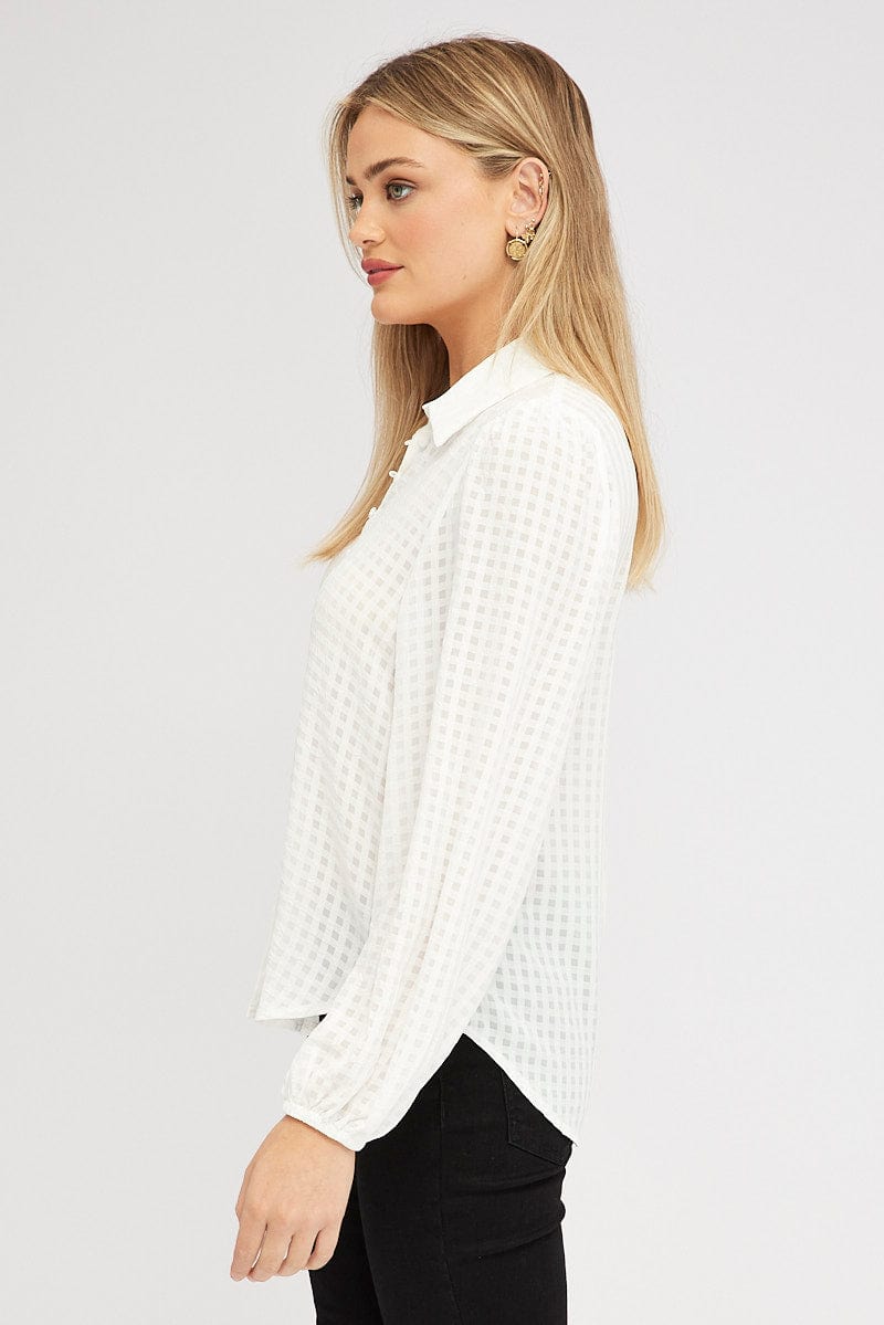 White Shirt Long Sleeve Texture for Ally Fashion