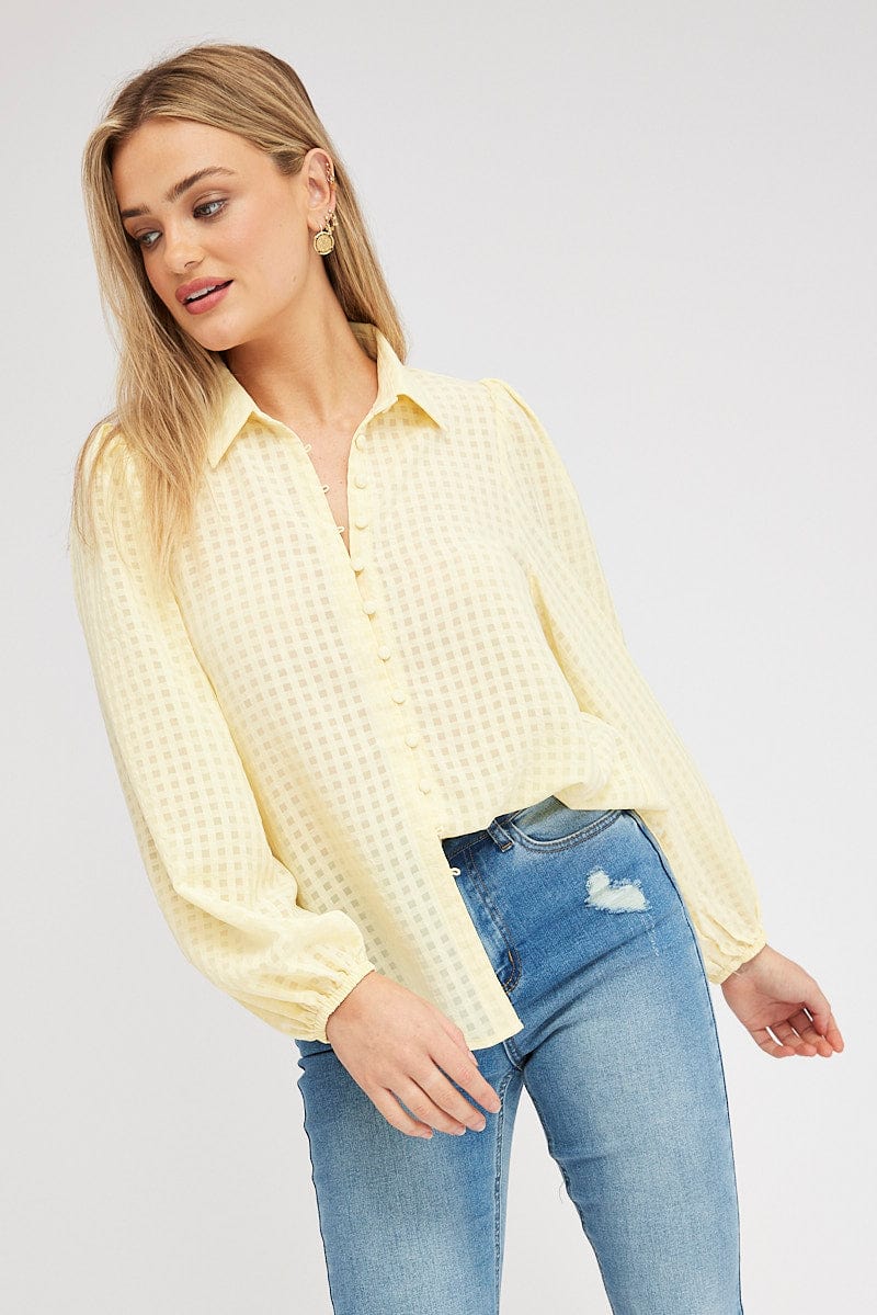 Yellow Shirt Long Sleeve Texture | Ally Fashion