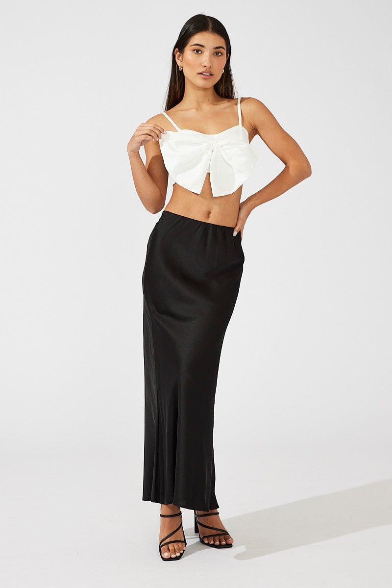 White Crop Top Strappy Oversized 3d Bow for Ally Fashion