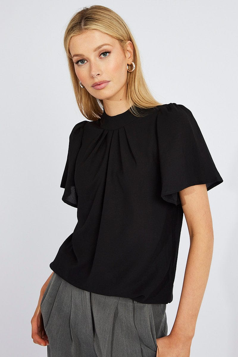 Black Top Short Sleeve for Ally Fashion