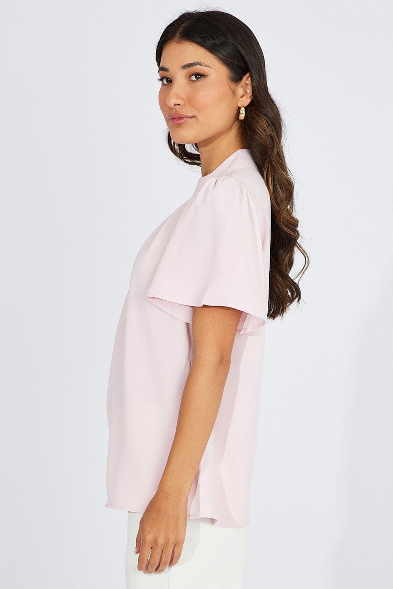 Pink Top Short Sleeve for Ally Fashion