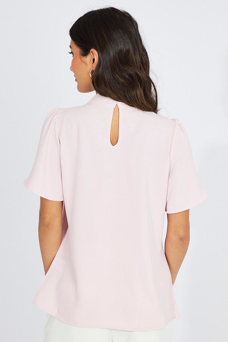 Pink Top Short Sleeve for Ally Fashion