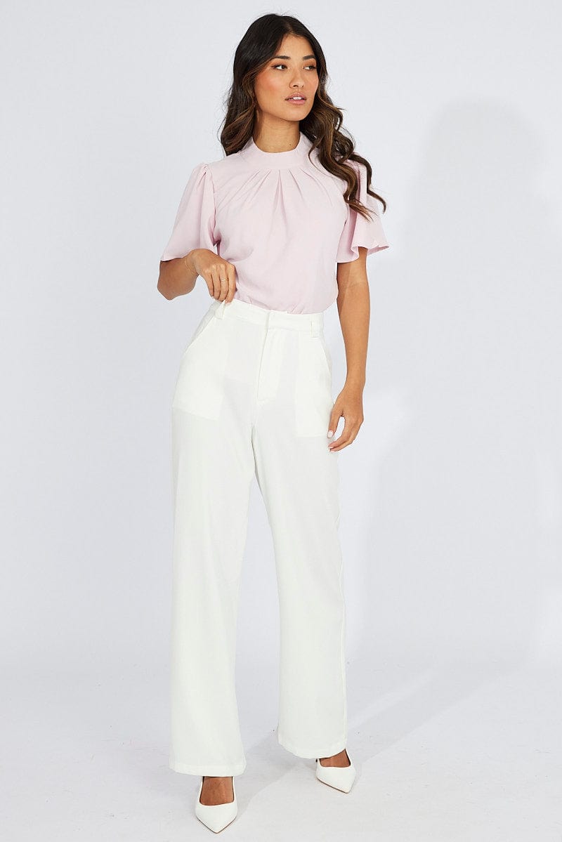 Pink Top Short Sleeve for Ally Fashion