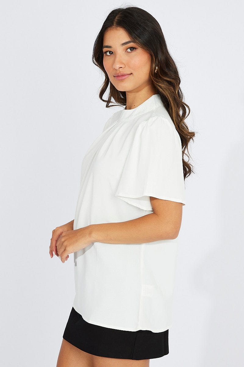 White Top Short Sleeve for Ally Fashion