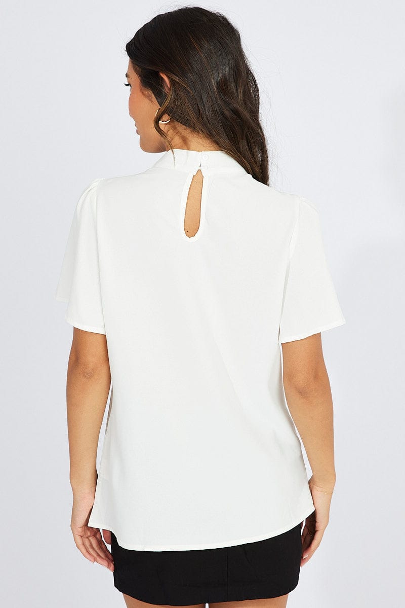 White Top Short Sleeve for Ally Fashion