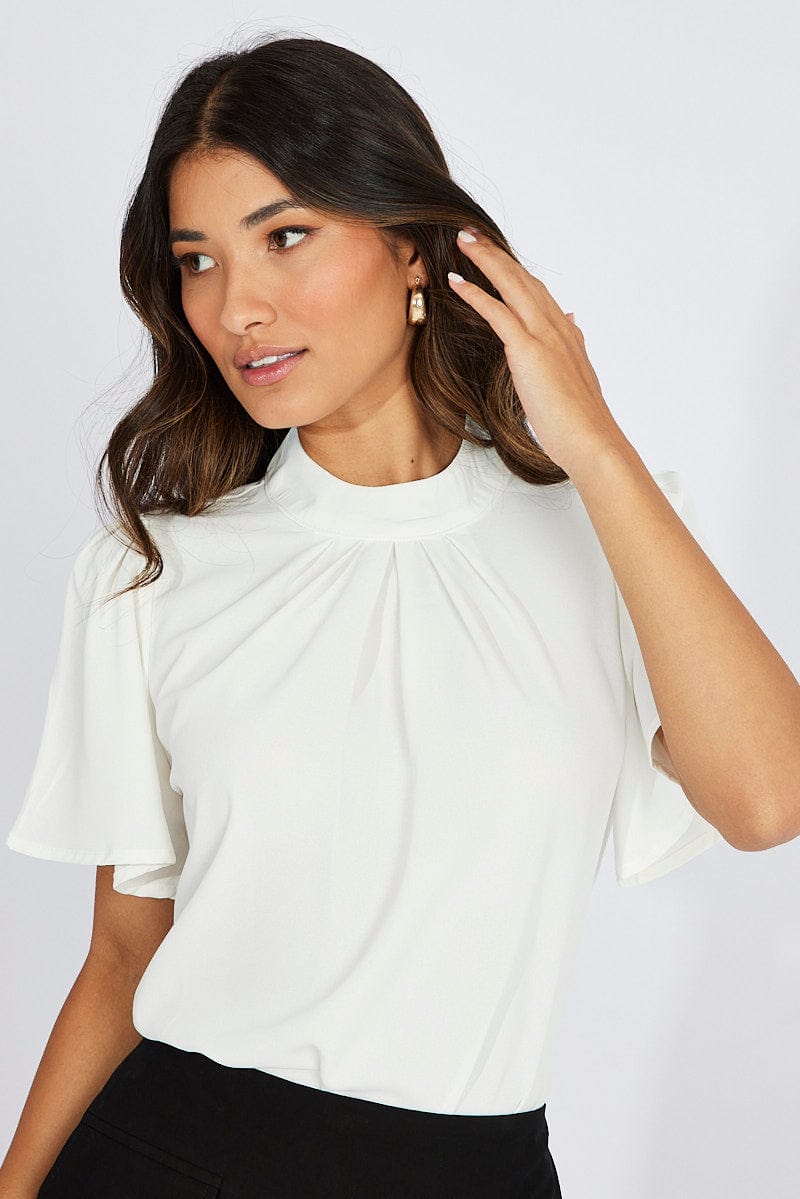 White Top Short Sleeve for Ally Fashion