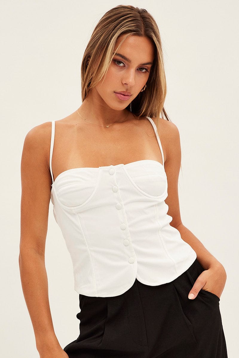 White Corset Top for Ally Fashion