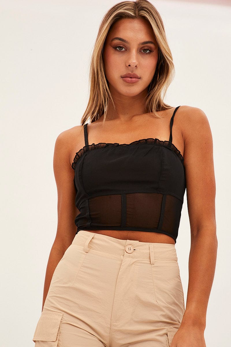 Black Sleeveless Cami Top for Ally Fashion