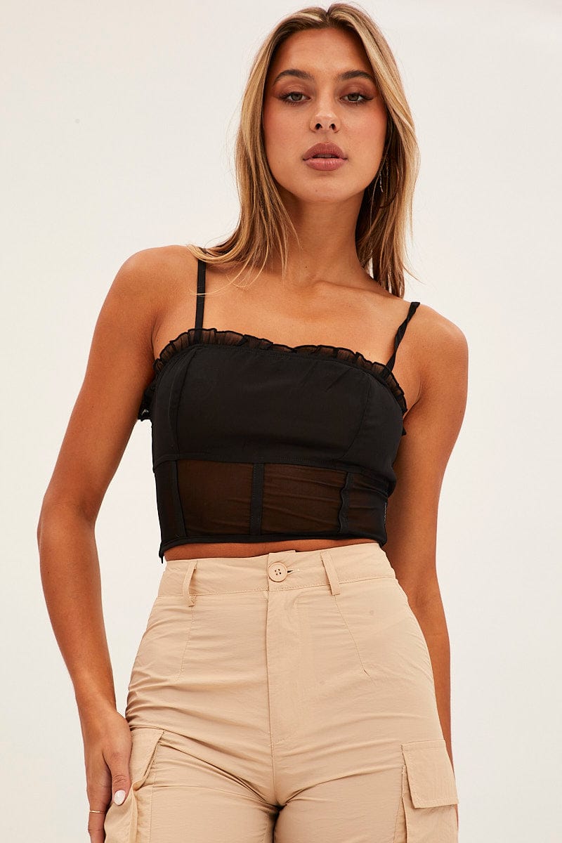 Black Sleeveless Cami Top for Ally Fashion