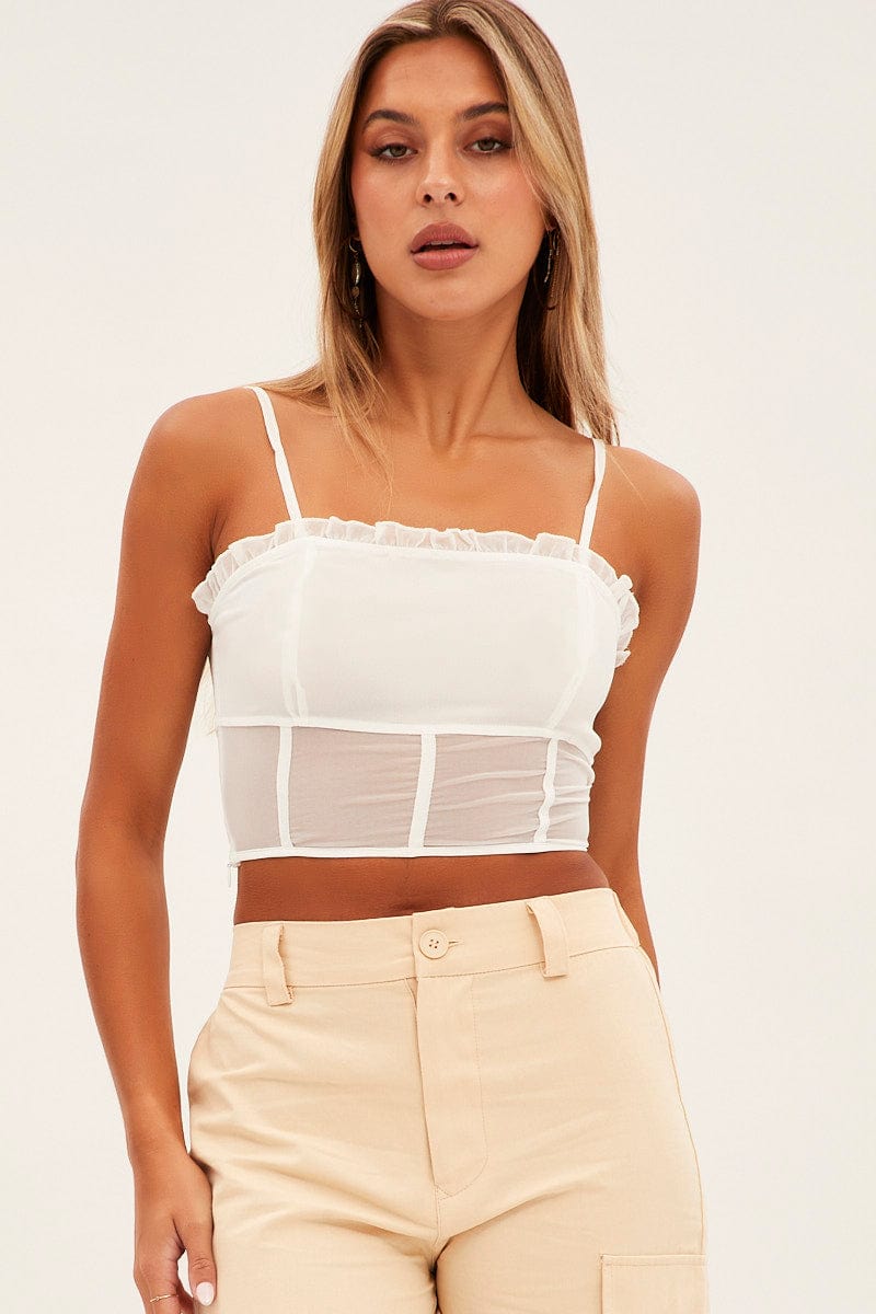 White Sleeveless Cami Top for Ally Fashion