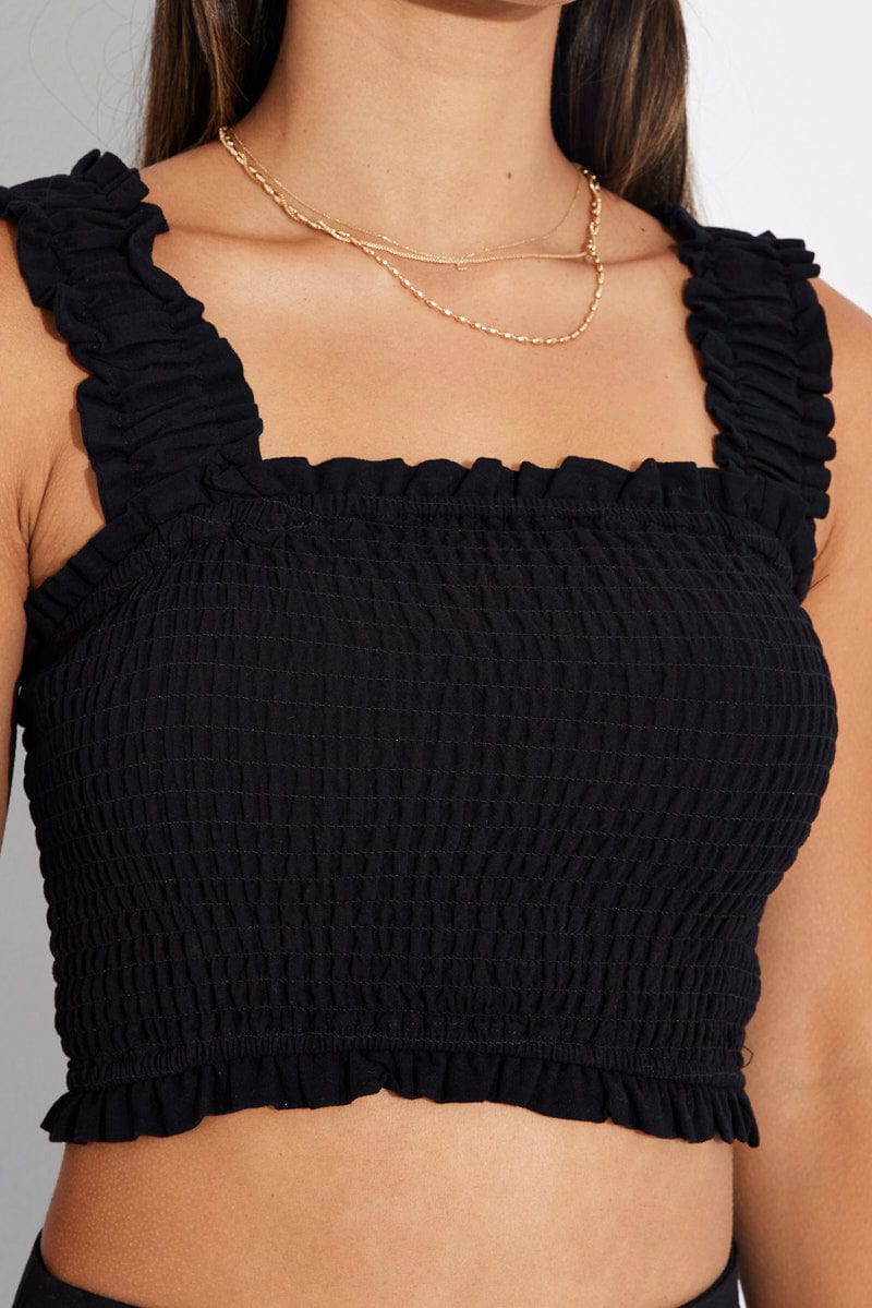 Black Crop Top Sleeveless for Ally Fashion