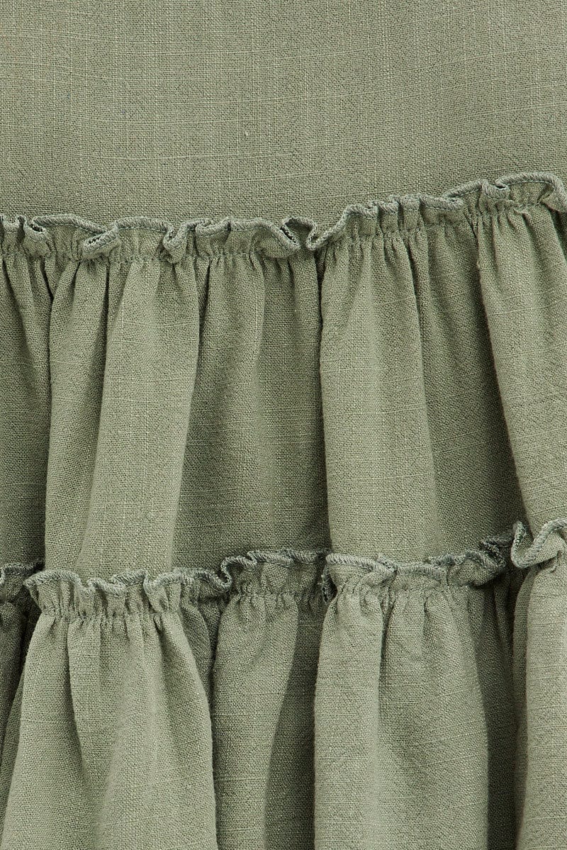 Green Ruffle Tiered Top | Ally Fashion