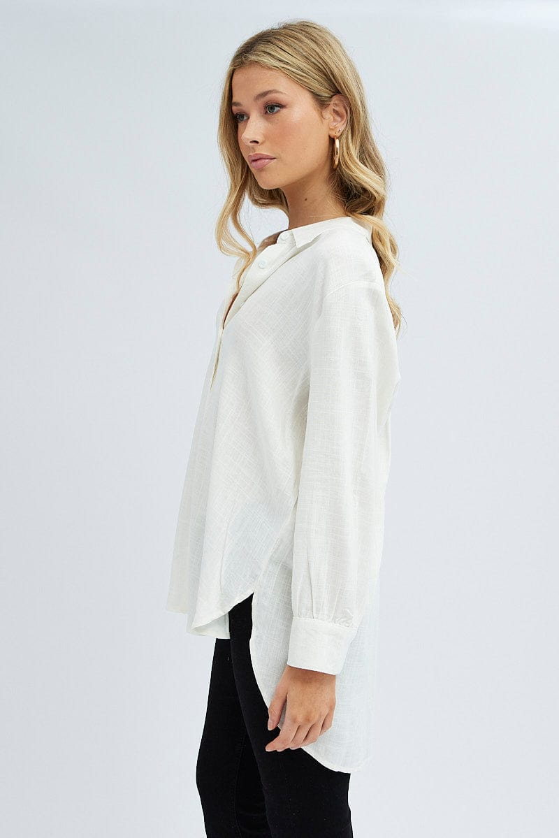 White Shirt Long Sleeve Collar for Ally Fashion